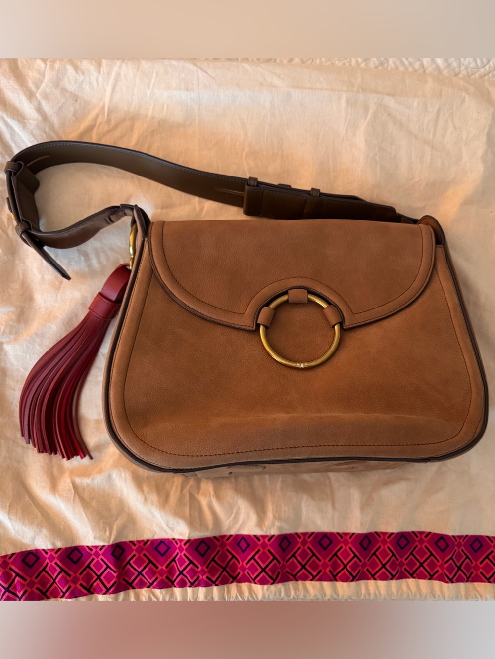 Tory Burch Leather Suede Shoulder Bag